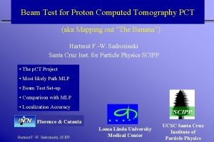 Beam Test for Proton Computed Tomography PCT aka