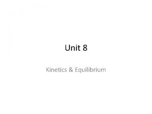 Unit 8 Kinetics Equilibrium Kinetics Chemical Kinetics The