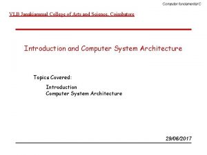 Computer fundamental C VLB Janakiammal College of Arts