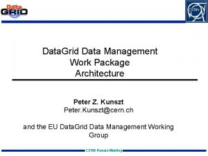 Data Grid Data Management Work Package Architecture Peter