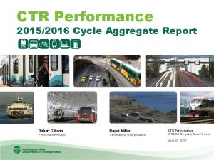 CTR Performance 20152016 Cycle Aggregate Report Robert Gibson