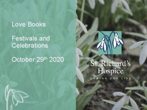 Love Books Festivals and Celebrations October 29 th