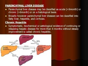 PARENCHYMAL LIVER DISEASE l Parenchymal liver disease may