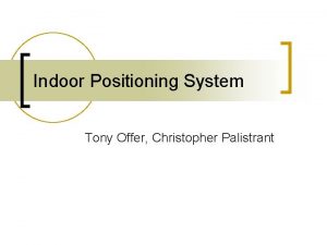 Indoor Positioning System Tony Offer Christopher Palistrant Basic