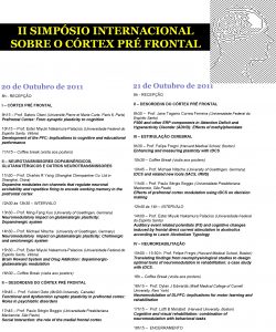 II SIMPSIO INTERNACIONAL SOBRE O CRTEX PR FRONTAL
