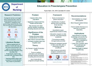 Department of Nursing Education in Preeclampsia Prevention Payton