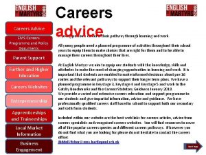 Careers Advice EMS Careers Programme and Policy Documents