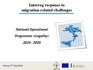 Interreg response to migrationrelated challenges National Operational Programme