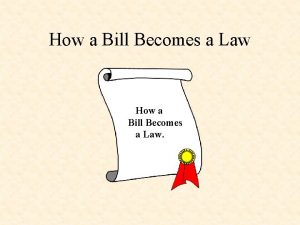 How a Bill Becomes a Law A Bill