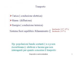 Trasporto Carica conduzione elettrica Massa diffusione Energia conduzione