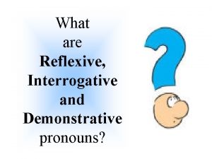 What are Reflexive Interrogative and Demonstrative pronouns A