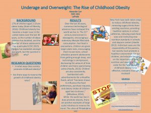 Underage and Overweight The Rise of Childhood Obesity