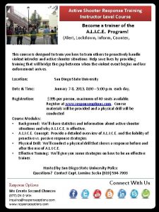 Active Shooter Response Training Instructor Level Course Become