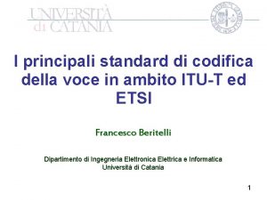 I principali standard di codifica della voce in