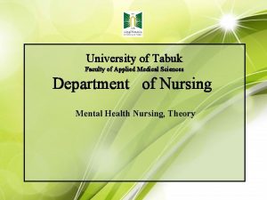 University of Tabuk Faculty of Applied Medical Sciences