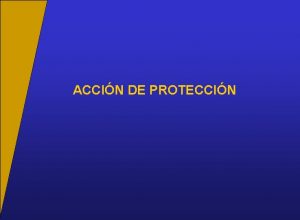 ACCIN DE PROTECCIN Accin que tiene por objeto