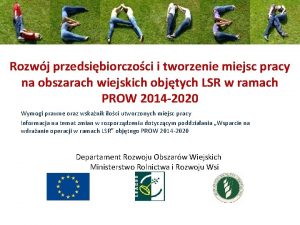 Rozwj przedsibiorczoci i tworzenie miejsc pracy na obszarach