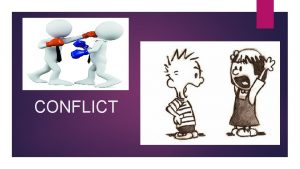 CONFLICT Objectives What is a conflict Types Ways