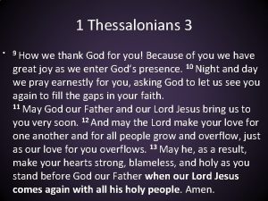 1 Thessalonians 3 9 How we thank God