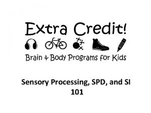 Sensory Processing SPD and SI 101 Sensory Processing