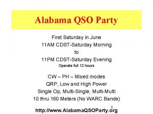 Alabama QSO Party First Saturday in June 11