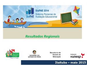 Resultados Regionais Itaituba maio 2015 Objetivos Verificar os