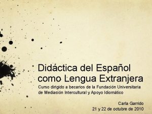 Didctica del Espaol como Lengua Extranjera Curso dirigido