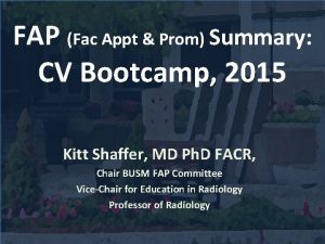 FAP Fac Appt Prom Summary CV Bootcamp 2015