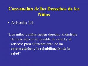 Convencin de los Derechos de los Nios Artculo