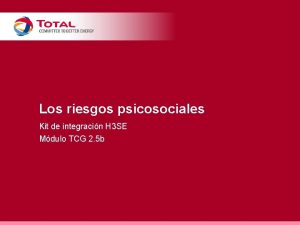 Los riesgos psicosociales Kit de integracin H 3