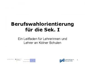 Berufswahlorientierung fr die Sek I Ein Leitfaden fr