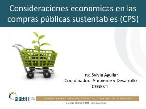 Consideraciones econmicas en las compras pblicas sustentables CPS