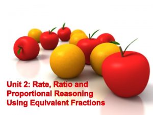 Unit 2 Rate Ratio and Proportional Reasoning Using