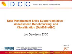 Because good research needs good data Data Management