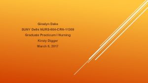 Ginalyn Dake SUNY Delhi NURS604 CRN11309 Graduate Practicum