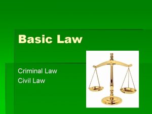 Basic Law Criminal Law Civil Law Criminal Law