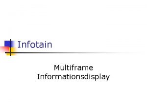 Infotain Multiframe Informationsdisplay Was ist Infotain n n