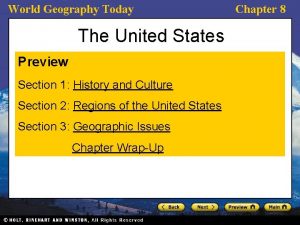 World Geography Today The United States Preview Section