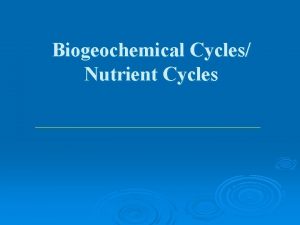 Biogeochemical Cycles Nutrient Cycles Earth Photo Matter is