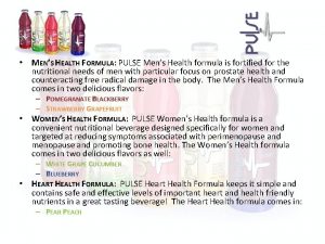 MENS HEALTH FORMULA PULSE Mens Health formula is