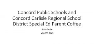 Concord Public Schools and Concord Carlisle Regional School