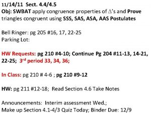 111411 Sect 4 44 5 Obj SWBAT apply