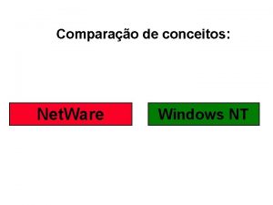 Comparao de conceitos Net Ware Windows NT App