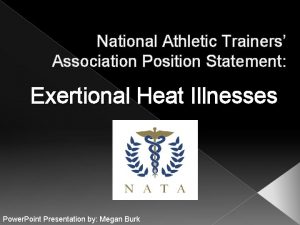 National Athletic Trainers Association Position Statement Exertional Heat