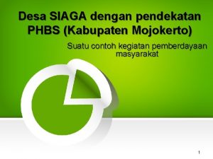 Desa SIAGA dengan pendekatan PHBS Kabupaten Mojokerto Suatu