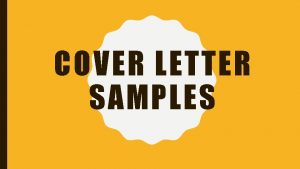 COVER LETTER SAMPLES Eriko Tanaka 142 Main Blvd