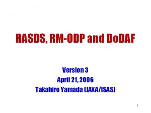 RASDS RMODP and Do DAF Version 3 April
