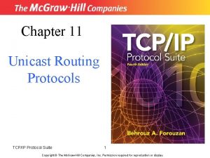 Chapter 11 Unicast Routing Protocols TCPIP Protocol Suite