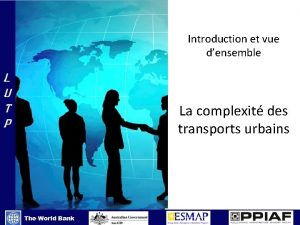 Introduction et vue densemble La complexit des transports