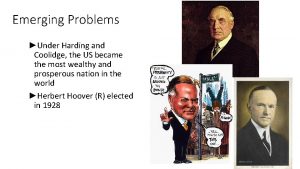 Emerging Problems Under Harding and Coolidge the US